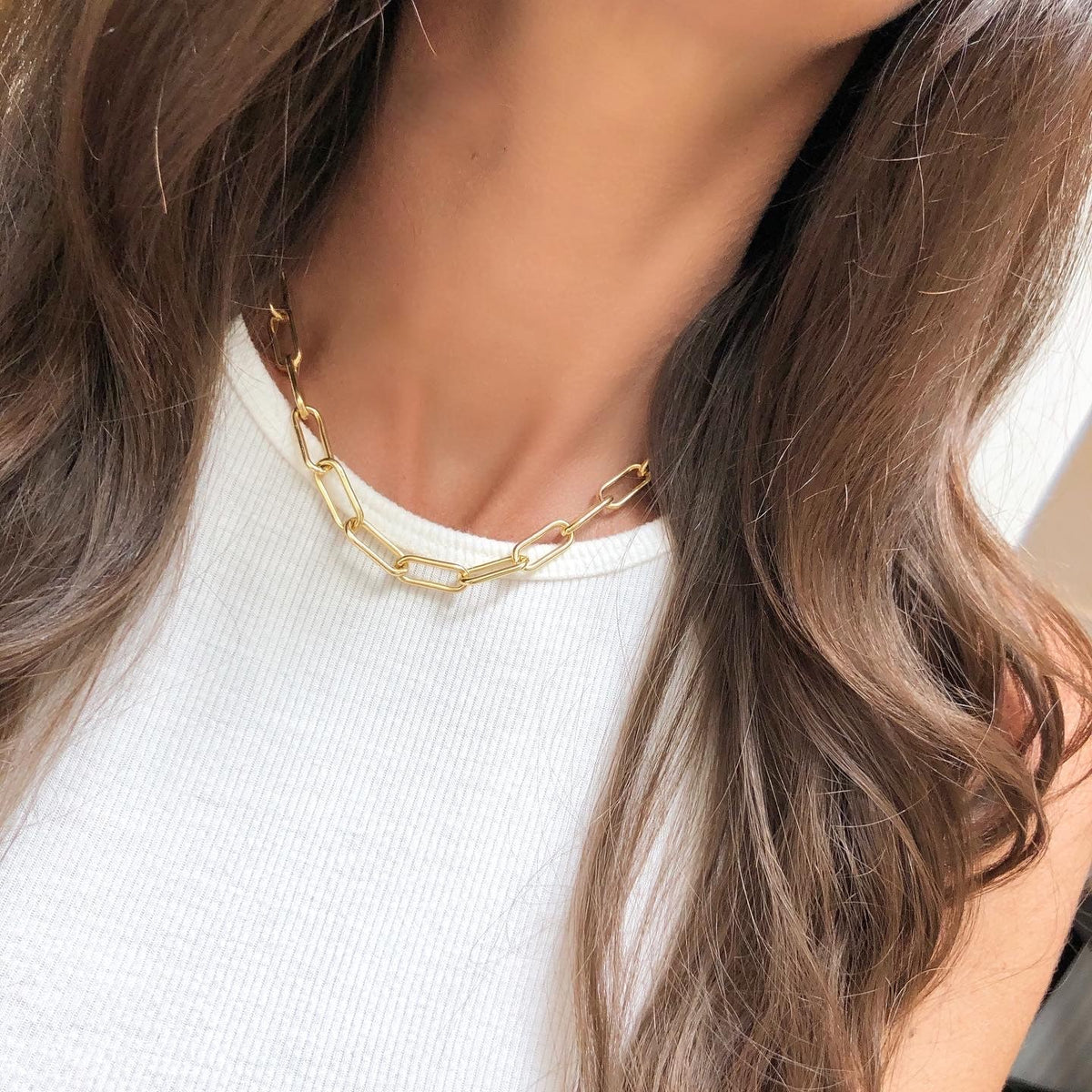 Large Chain Link Necklace, Gold Filled – Sophia James Designs