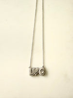 Load image into Gallery viewer, Personalized Bubble Pave Initial and Heart Necklace
