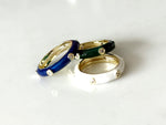 Load image into Gallery viewer, Enamel Ring with Sparkling CZ Stones
