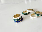 Load image into Gallery viewer, Enamel Ring with Sparkling CZ Stones
