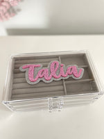 Load image into Gallery viewer, Personalized Name Custom Jewelry Box, The Lily Jewelry Box
