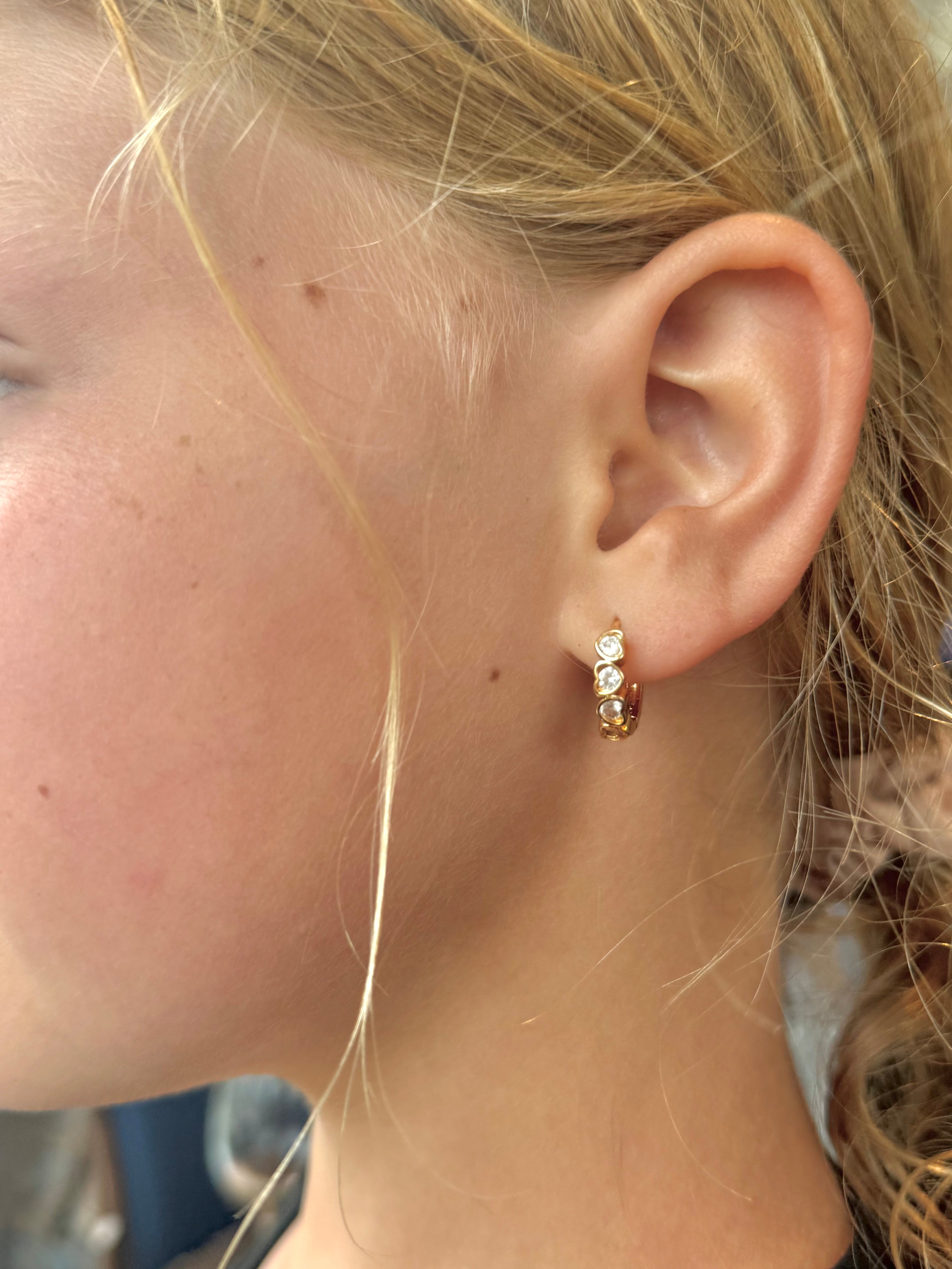 Hailee Heart Huggies Earrings