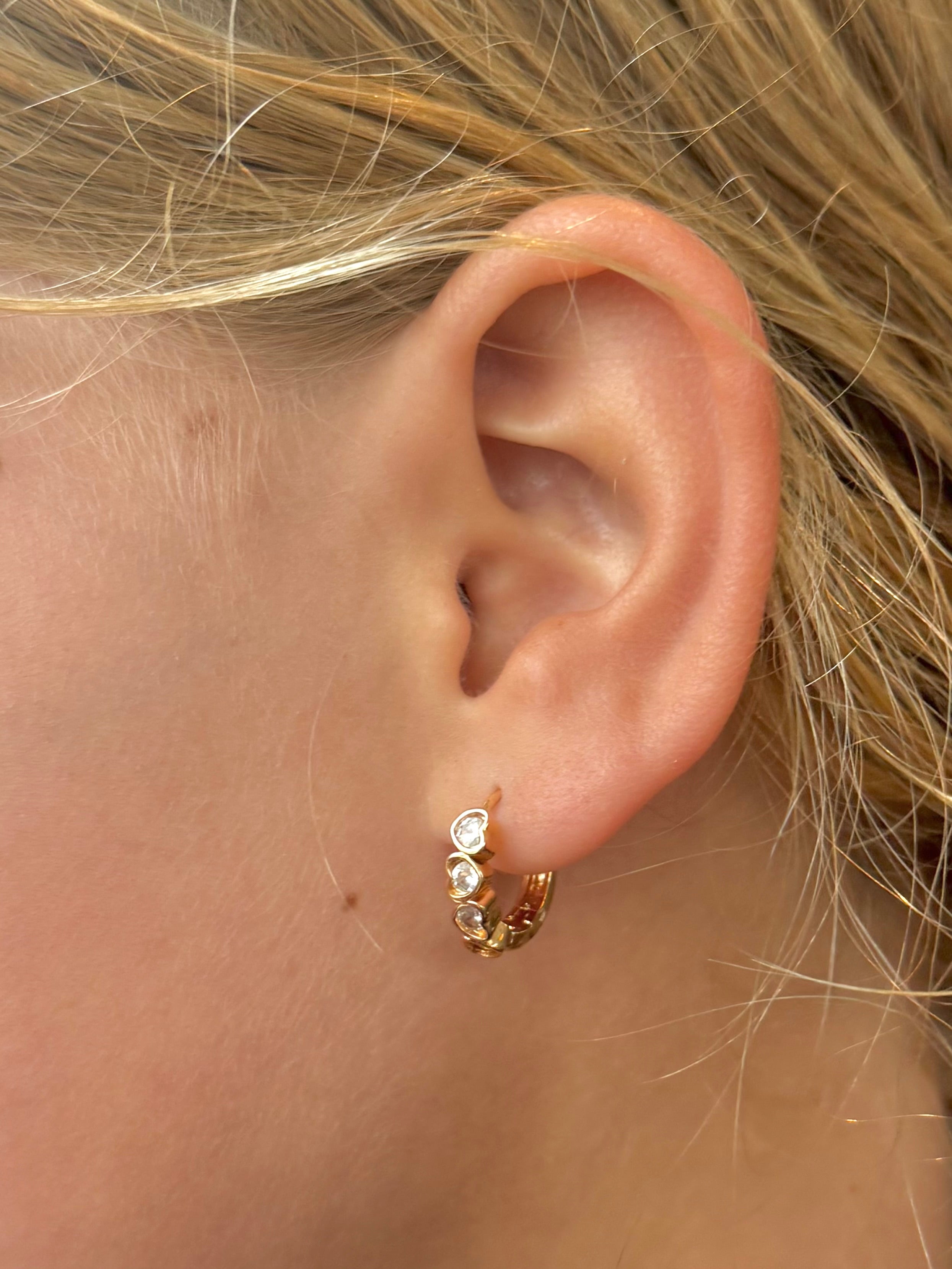 Hailee Heart Huggies Earrings
