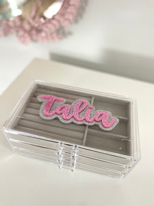 Personalized Name Custom Jewelry Box, The Lily Jewelry Box