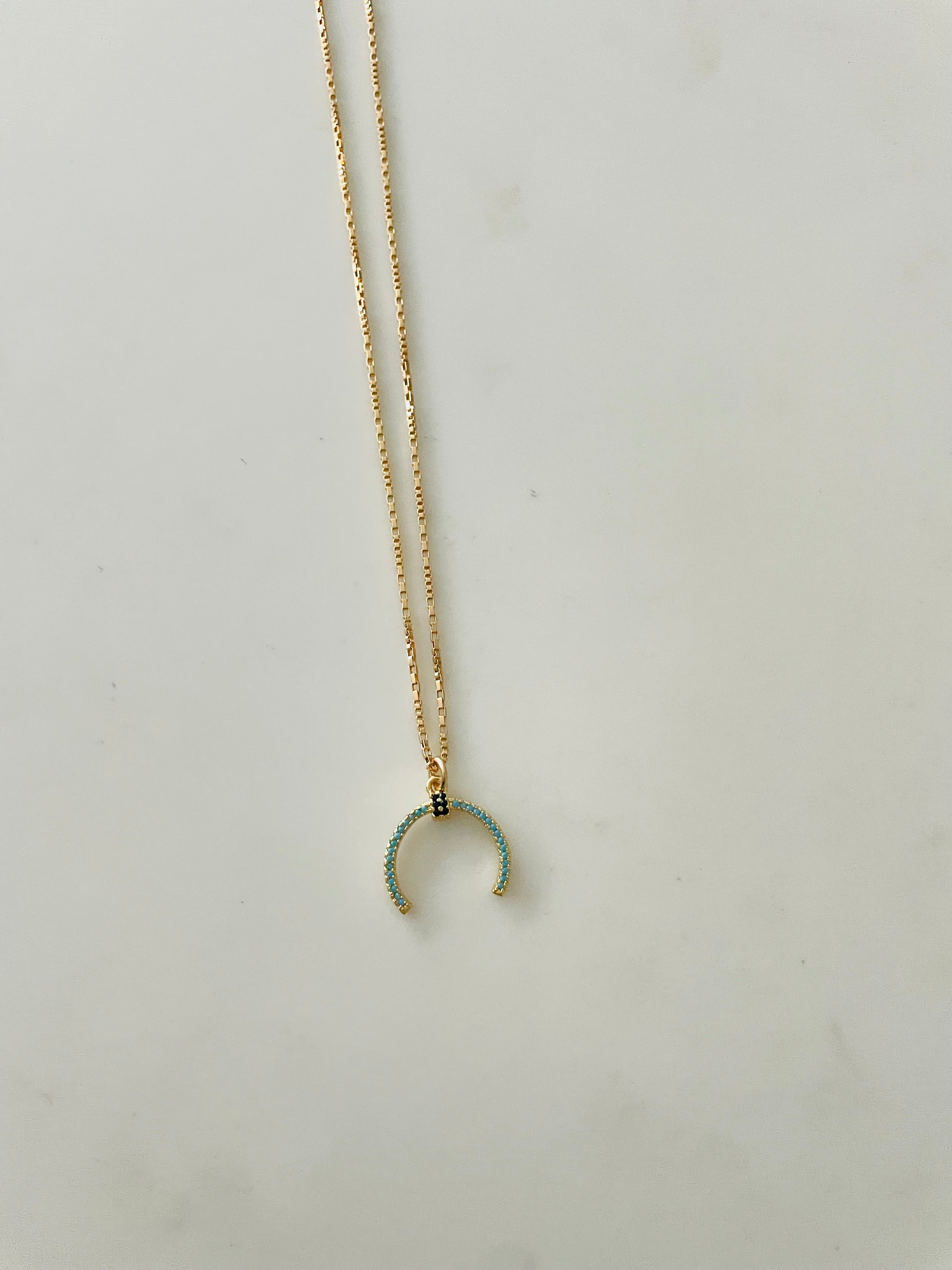 Double Horn Charm Necklace
