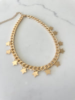 Load image into Gallery viewer, Gold Cuban Chain with Star Choker Necklace
