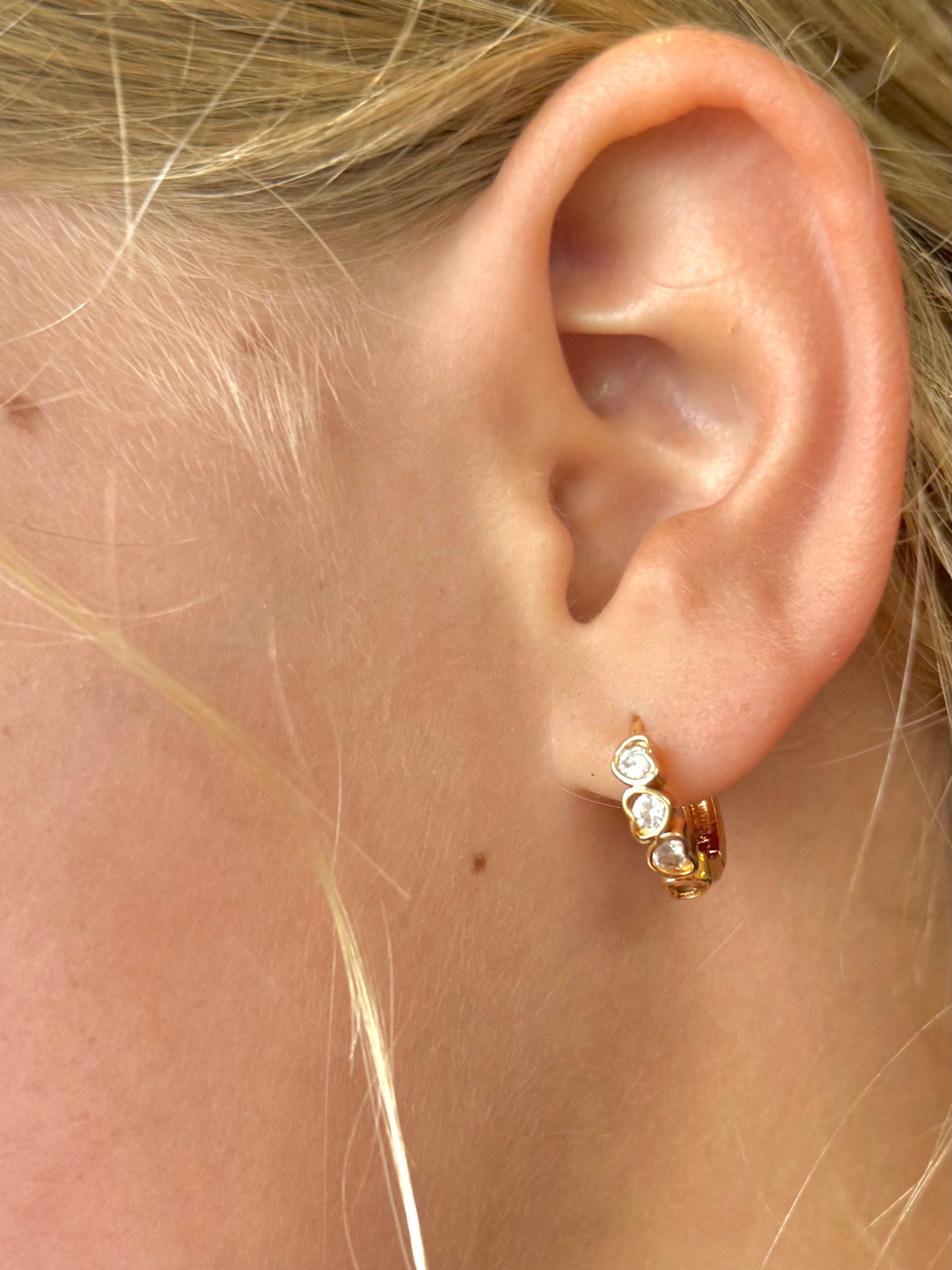 Hailee Heart Huggies Earrings