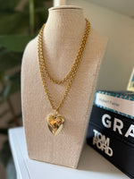 Load image into Gallery viewer, Long or double Layered Puffy Heart Necklace
