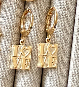 LOVE Gold Huggie Earrings