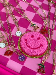 Emma Gold Paperclip Necklace with Charm