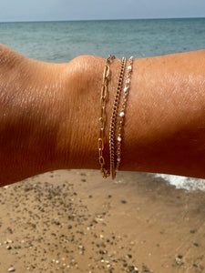 Delicate Gold Filled Paperclip Chain Bracelet