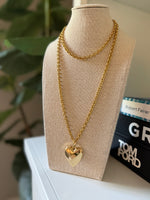 Load image into Gallery viewer, Long or double Layered Puffy Heart Necklace
