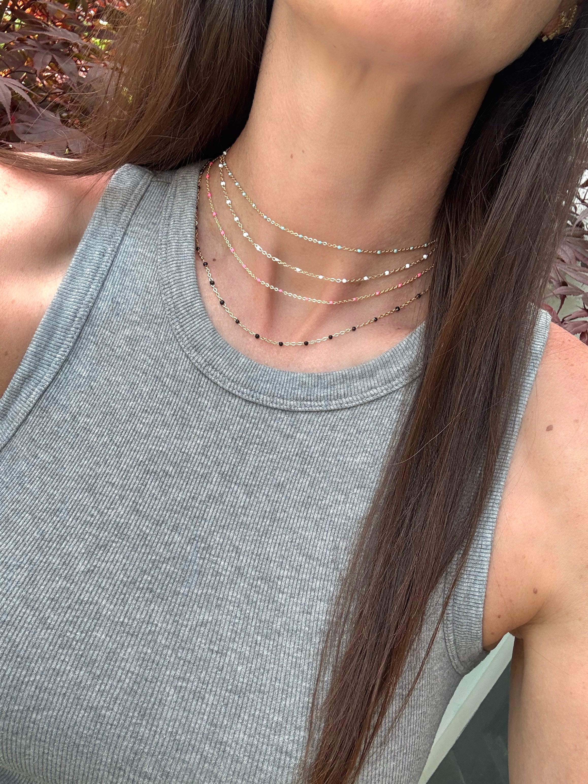 The KATE Enamel Ball Chain Necklace and Choker