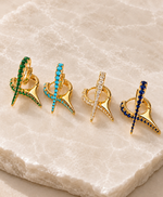 Load image into Gallery viewer, Huggie Spike Earrings, 4 colors
