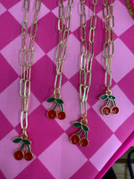Load image into Gallery viewer, Emma Gold Paperclip Necklace with Charm
