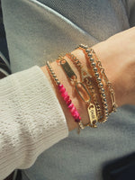Load image into Gallery viewer, Initial Sparkling Bracelet with Curb Chain
