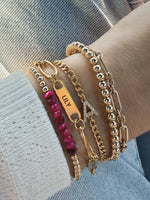 Load image into Gallery viewer, Initial Sparkling Bracelet with Curb Chain
