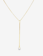 Load image into Gallery viewer, CZ Dangle Choker Lariat Necklace
