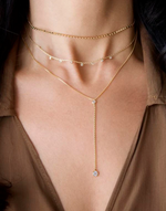 Load image into Gallery viewer, CZ Dangle Choker Lariat Necklace
