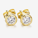 Load image into Gallery viewer, Classic Bezel CZ Stud Earrings
