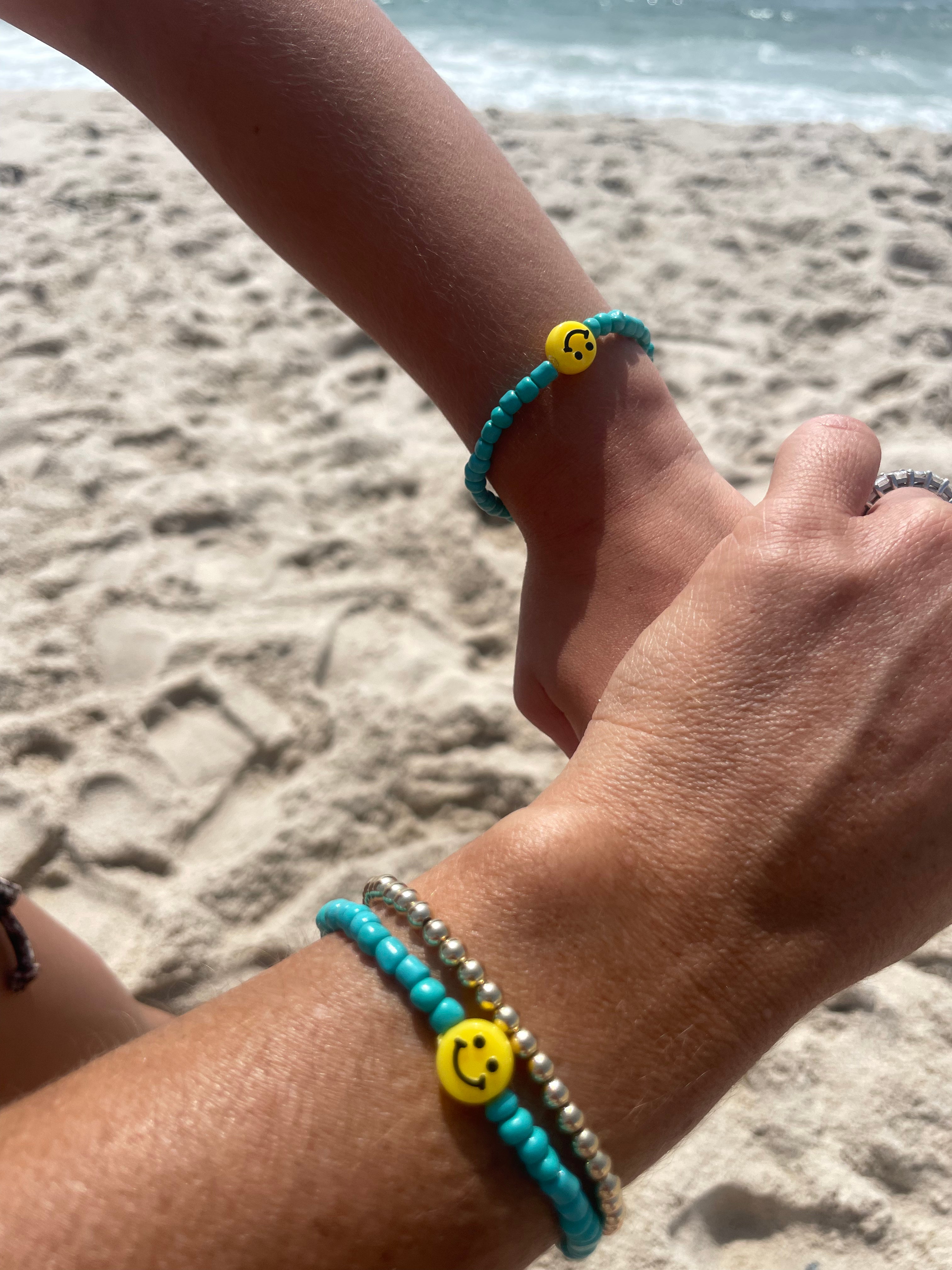 Smiley Friendship and Mommy and Me Matching Bracelets