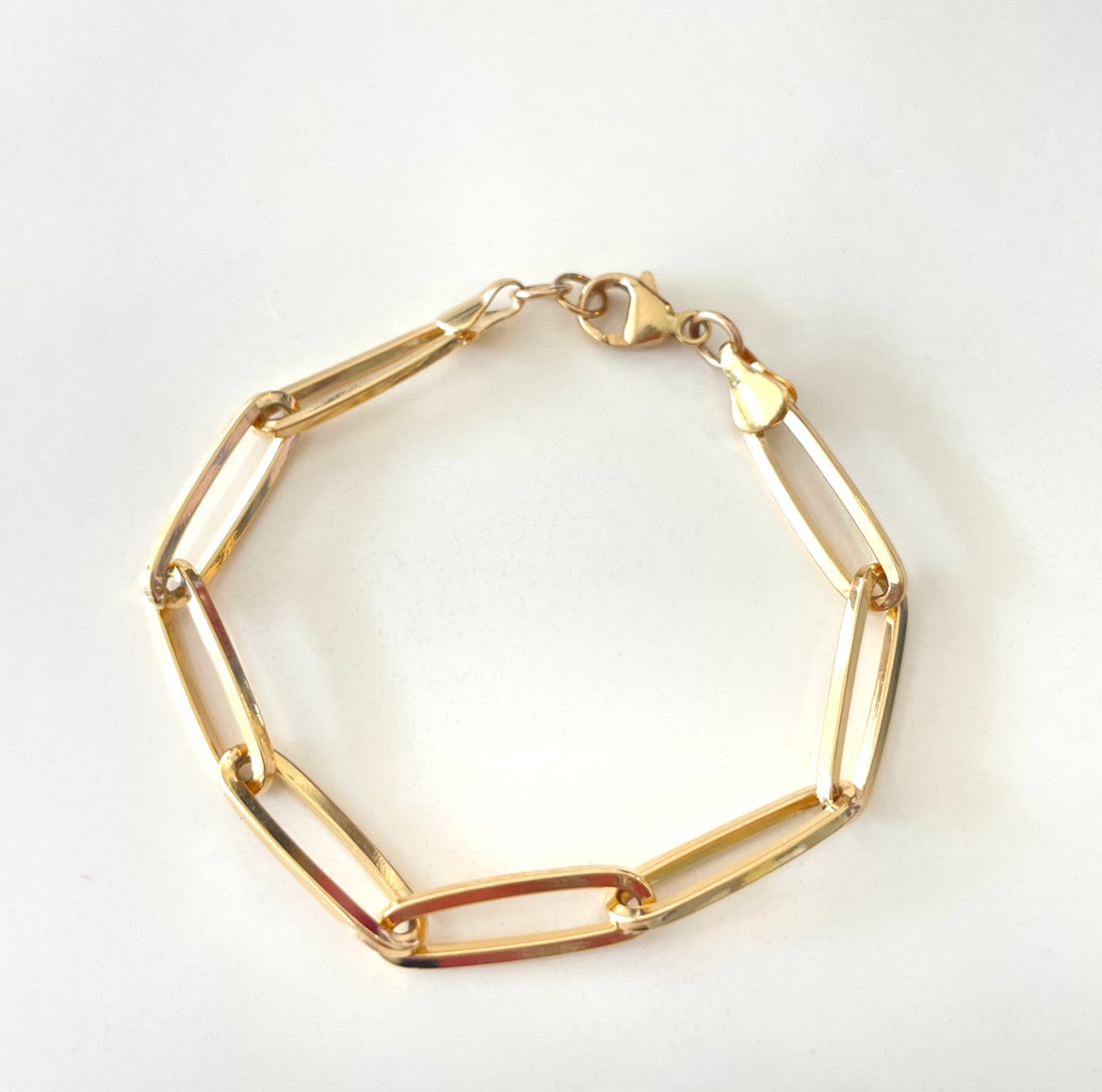 Oval Large Chain Link Gold Bracelet