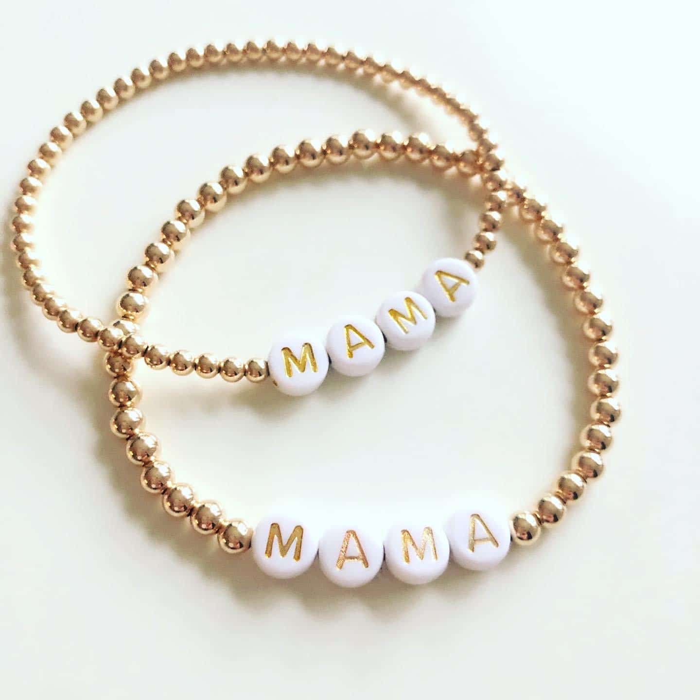 Mama bracelet, 14k Gold Filled Beaded