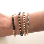 Load image into Gallery viewer, The Leslie, 4mm Gold or Silver beaded bracelet with Colored Pop
