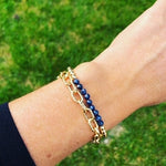 Load image into Gallery viewer, Sapphire and Gold Beaded Bracelet
