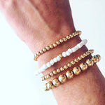Load image into Gallery viewer, White Summer Bracelet with gold or silver accent
