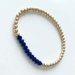 Load image into Gallery viewer, The Leslie, 4mm Gold or Silver beaded bracelet with Colored Pop
