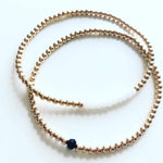 Load image into Gallery viewer, The Leslie, 3mm 14k Gold Beaded Bracelet with Colored Top
