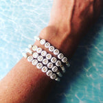 Load image into Gallery viewer, White Summer Bracelet with gold or silver accent
