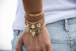 Load image into Gallery viewer, 14k Gold Filled Beaded Bracelet with Evil Eye Charm

