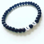 Load image into Gallery viewer, The Eric, Men&#39;s Initial or Name Bracelet with Dark Brown Wooden Beads
