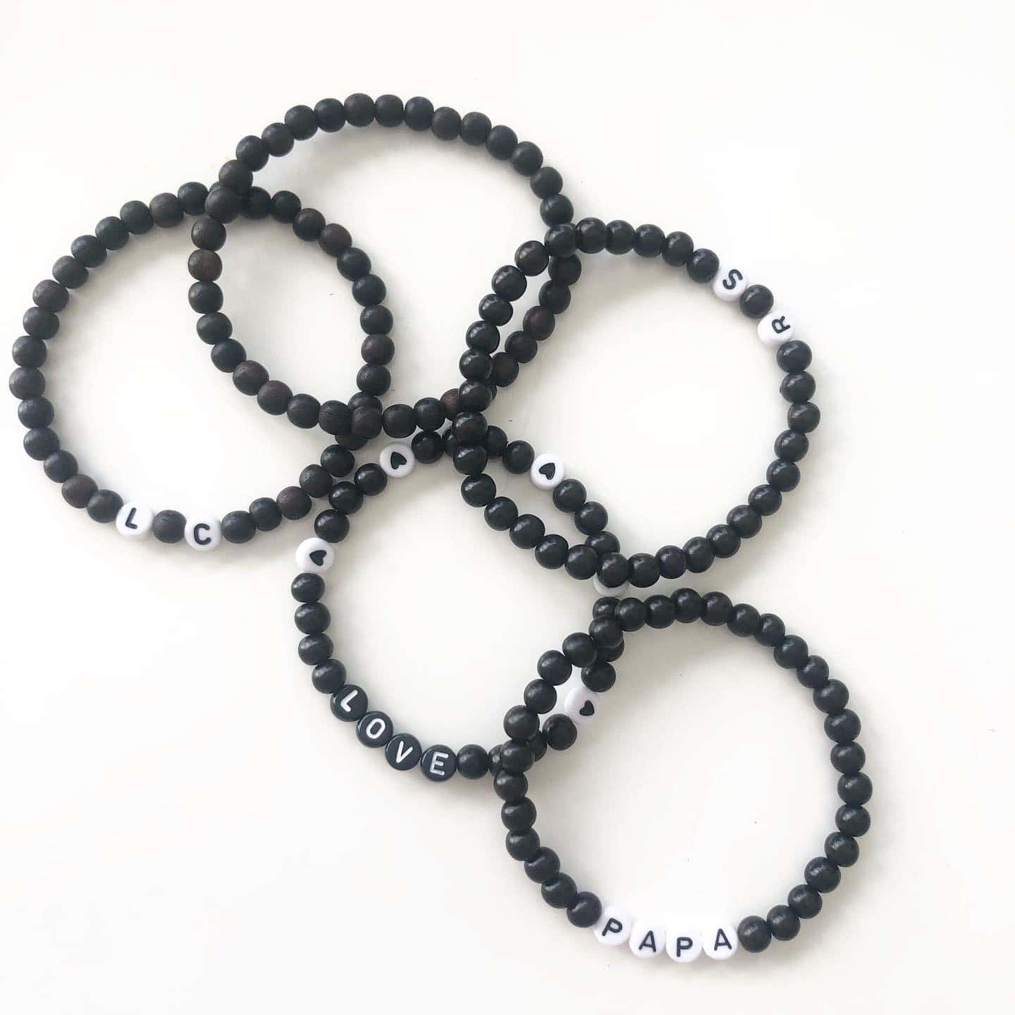 5-Piece Numbers + Letters Stretch Bracelet Set – Lenora Dame