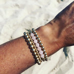 Load image into Gallery viewer, 14k Gold Beaded Bracelet with Natural Rose Quartz
