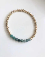 Load image into Gallery viewer, Green Emerald and Gold Beaded Bracelet
