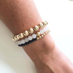 Load image into Gallery viewer, Jade Bracelet with Gold or Silver Accent
