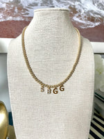 Load image into Gallery viewer, The LC Initial Gold Beaded Necklace
