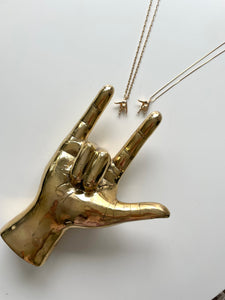 I LOVE YOU, ASL Gold Necklace