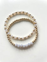Load image into Gallery viewer, The Steph Stack, Grey and 14k Gold Bracelets

