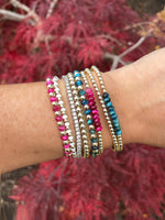 Load image into Gallery viewer, Pink or Blue Hamptons Bracelet, Gold, multiple colors
