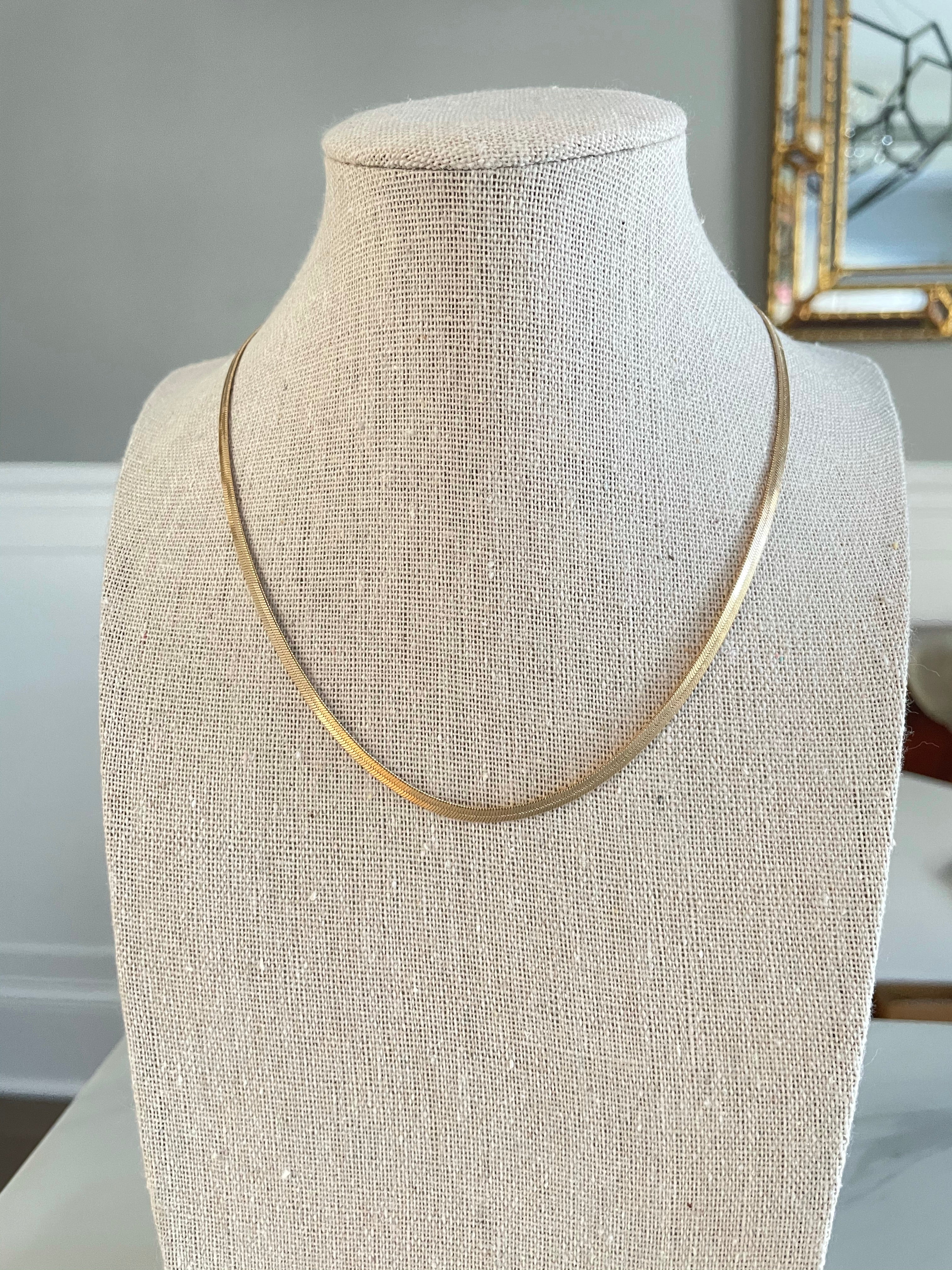Gold Herringbone Necklace, various sizes