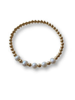 Load image into Gallery viewer, The Lottie, Pearl and Gold Beaded Bracelet
