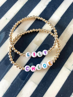 Load image into Gallery viewer, Rainbow Lily, Initial or Name Bracelet in Gold

