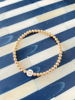 Load image into Gallery viewer, Gold Beaded Heart Bracelet

