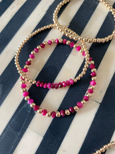 Pink or Blue Hamptons Bracelet, Gold, multiple colors