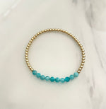 Load image into Gallery viewer, Blue Amazonite and Gold Beaded Bracelet
