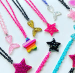 Load image into Gallery viewer, Rainbow Brite Glittery Star Charm Necklace
